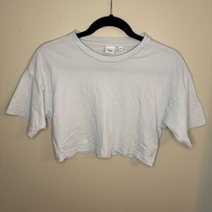 TNA ARITZIA Pale Blue Cropped Short Sleeve T-Shirt XS